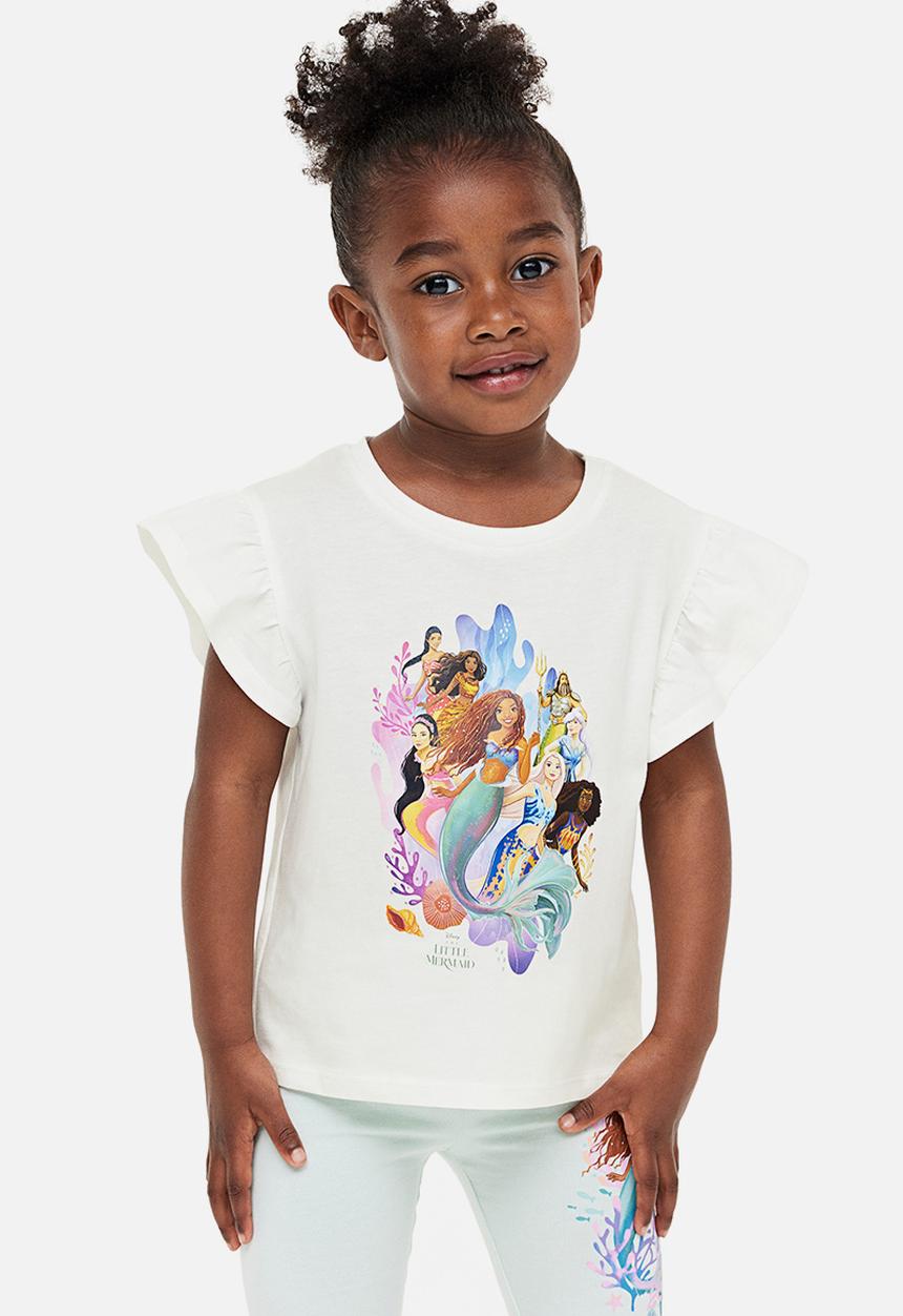 H&M - Printed jersey top - white the little mermaid 