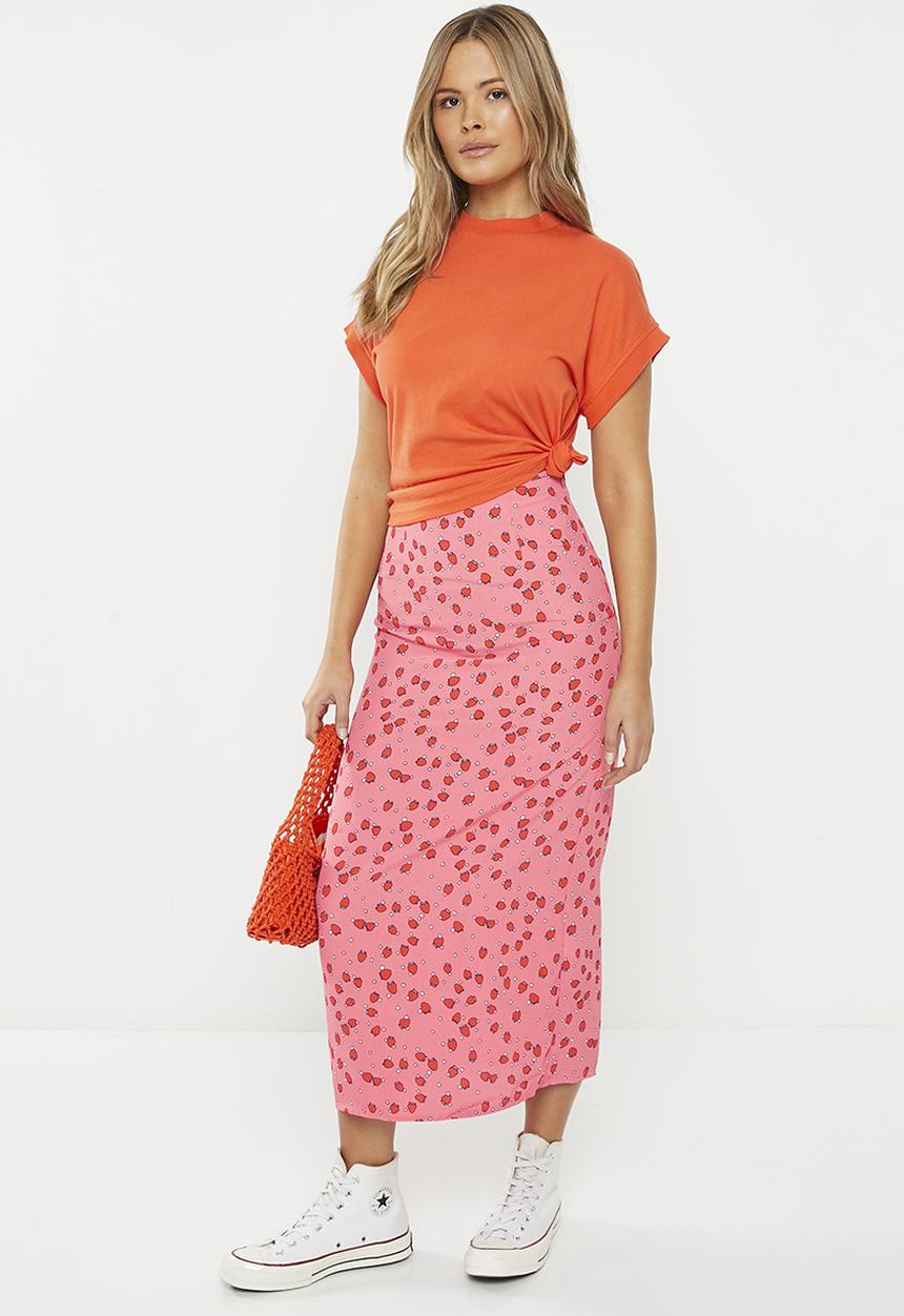 Glamorous - Strawberry print skirt - pink