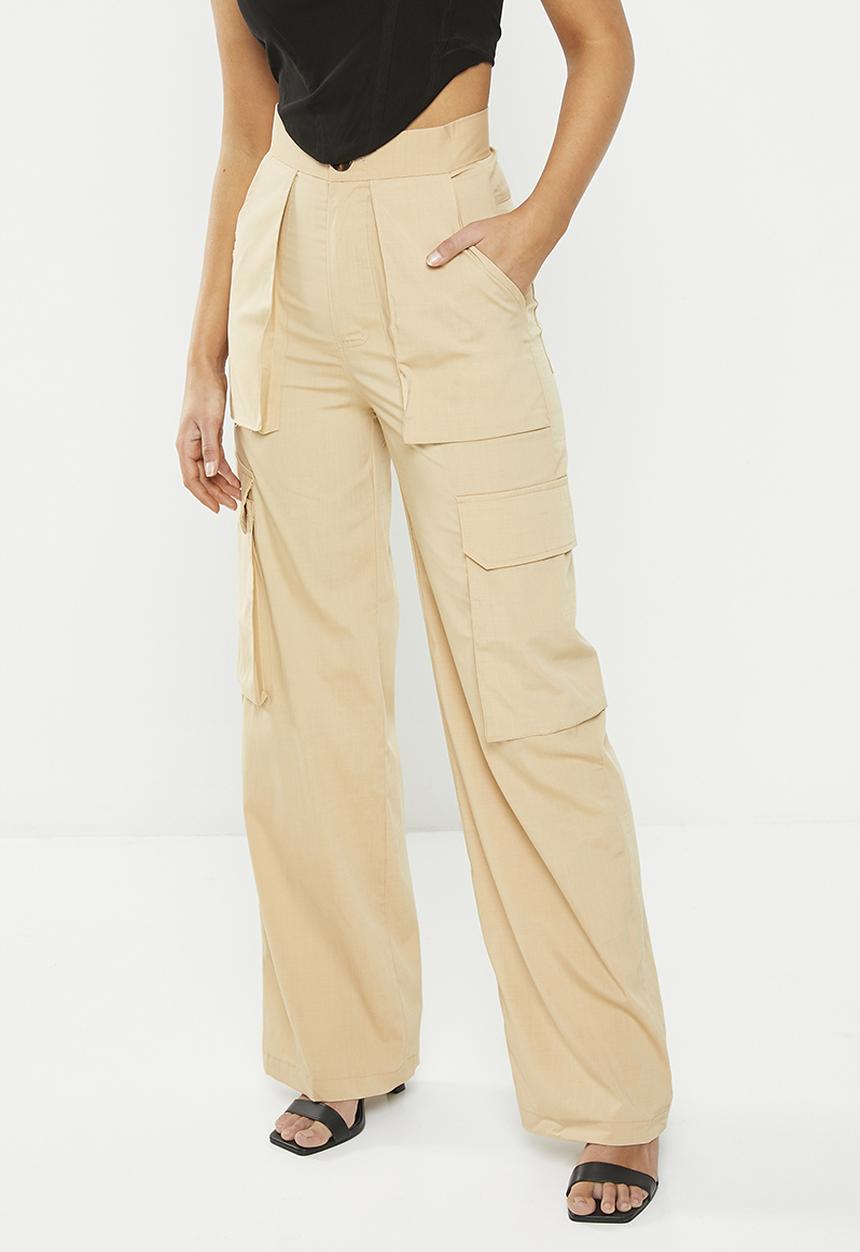 Glamorous - Wide leg acro pants - stone