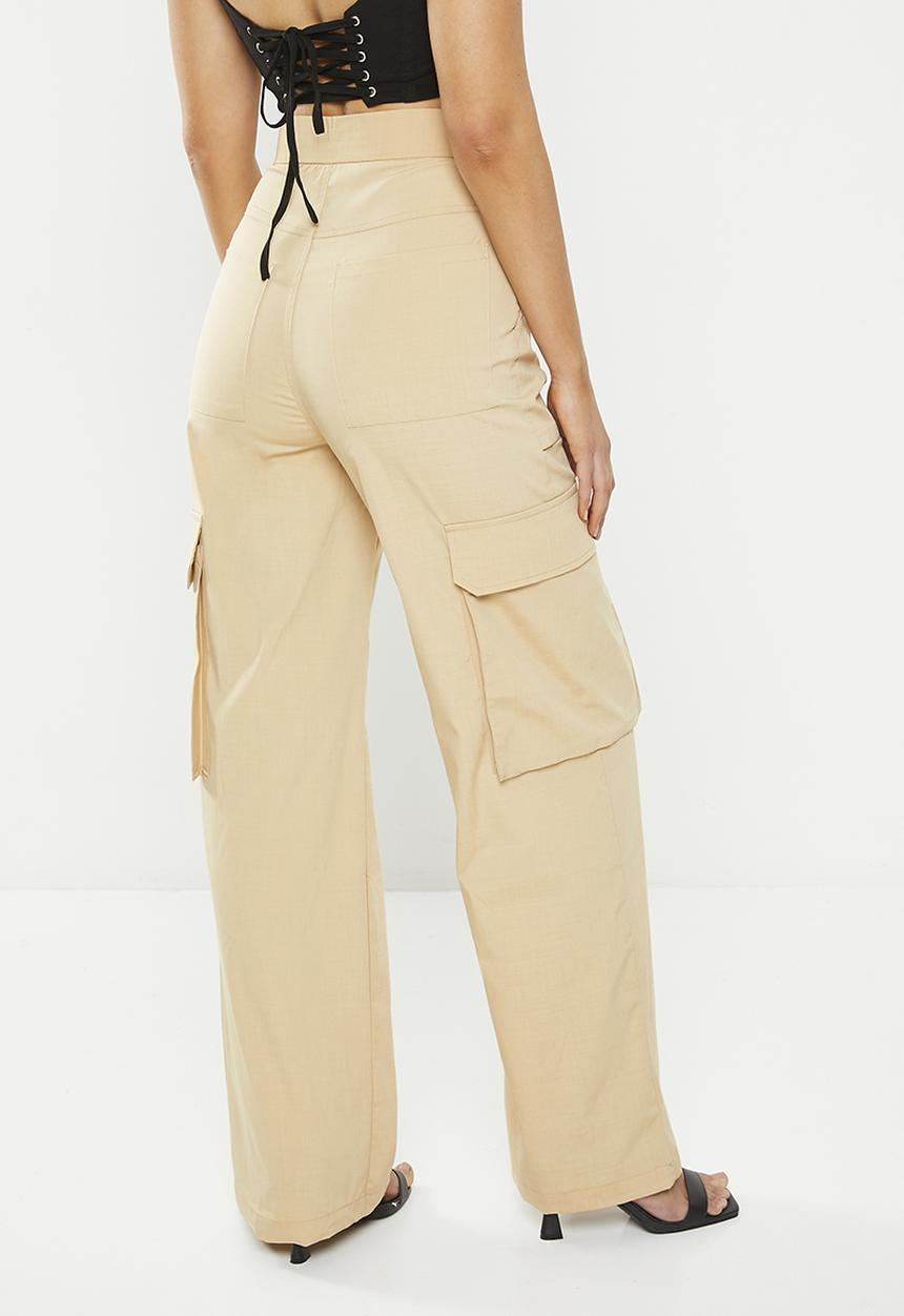 Glamorous - Wide leg acro pants - stone