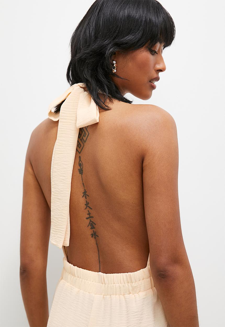 Superbalist - V-neck pleated jumpsuit - ecru