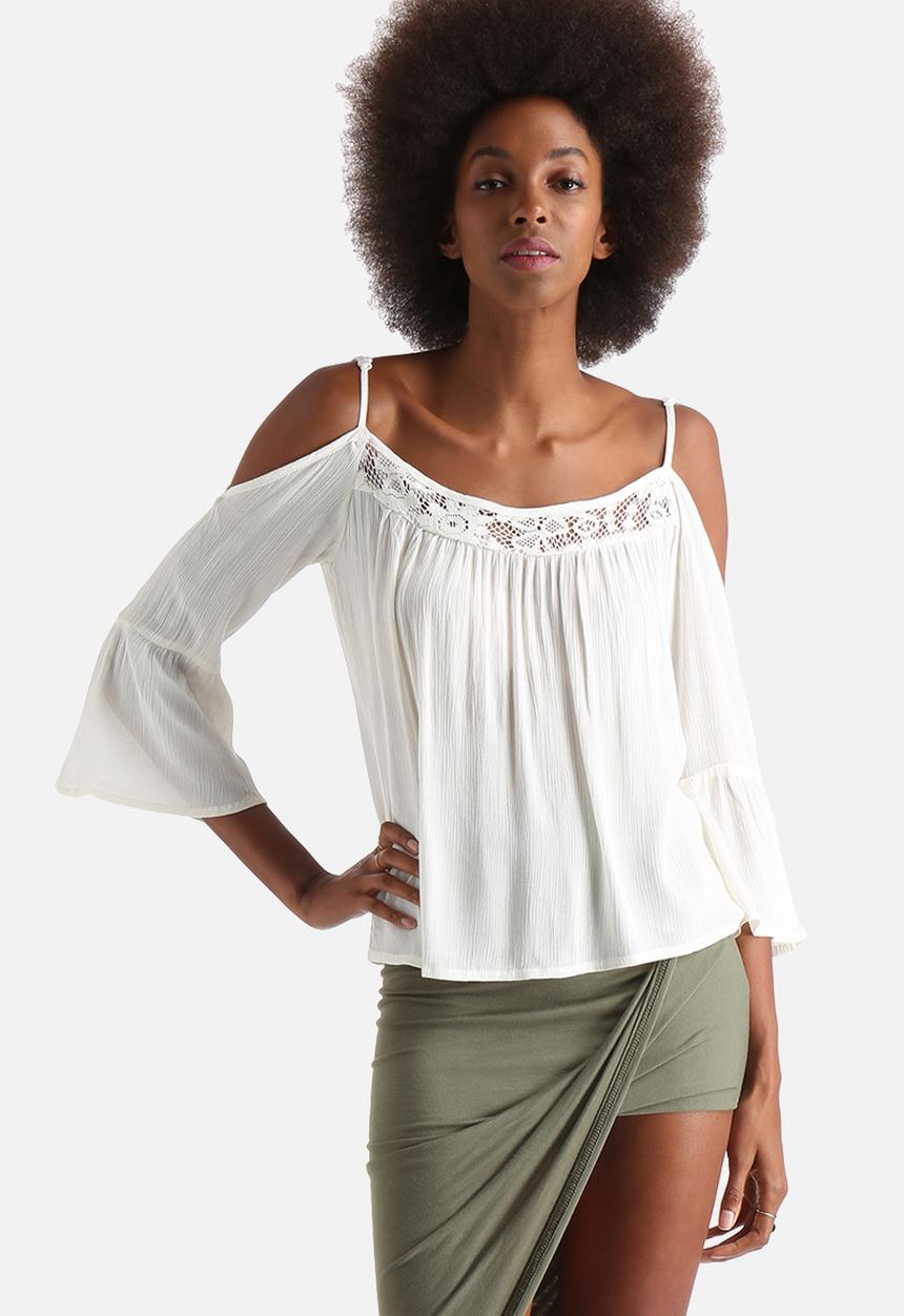 Influence. - Cold Shoulder Cheesecloth Gypsy Blouse