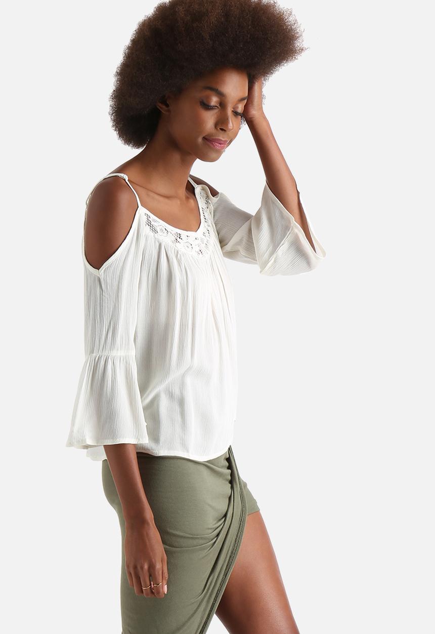 Influence. - Cold Shoulder Cheesecloth Gypsy Blouse