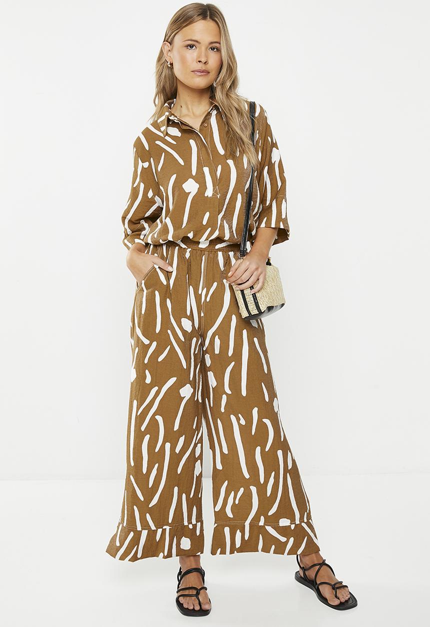 Me&B - Viscose boxy shirt with kimono sleeve - kalahari