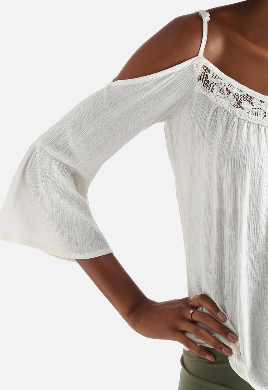 Influence. - Cold Shoulder Cheesecloth Gypsy Blouse