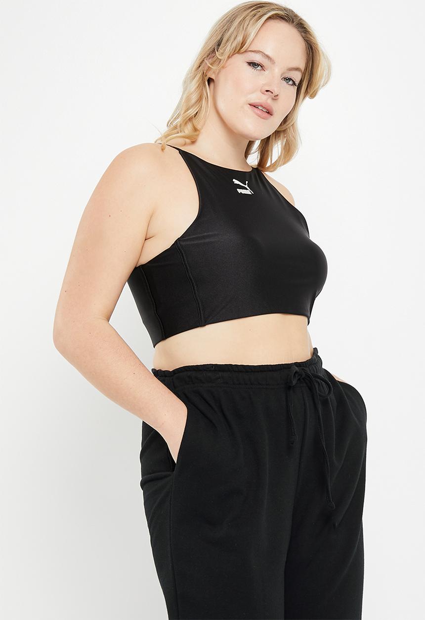 PUMA - Plus t7 shiny crop top - puma black