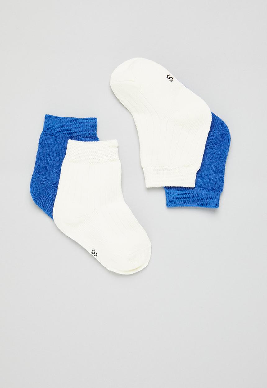 Pop Candy - Baby 2 pack sock set - blue & white