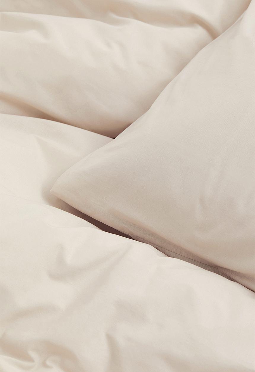 H&M - Cotton single duvet cover set - light beige