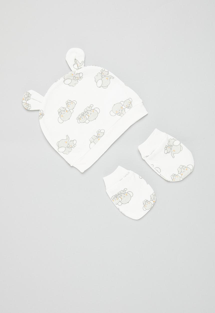 Pop Candy - Beanie/sock/mitten set - grey & white
