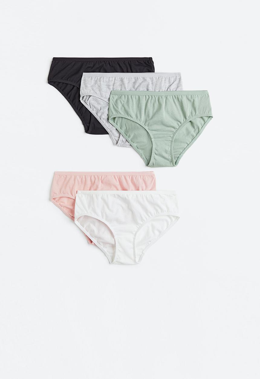 H&M - 5 Pack briefs - sage green & light grey marl
