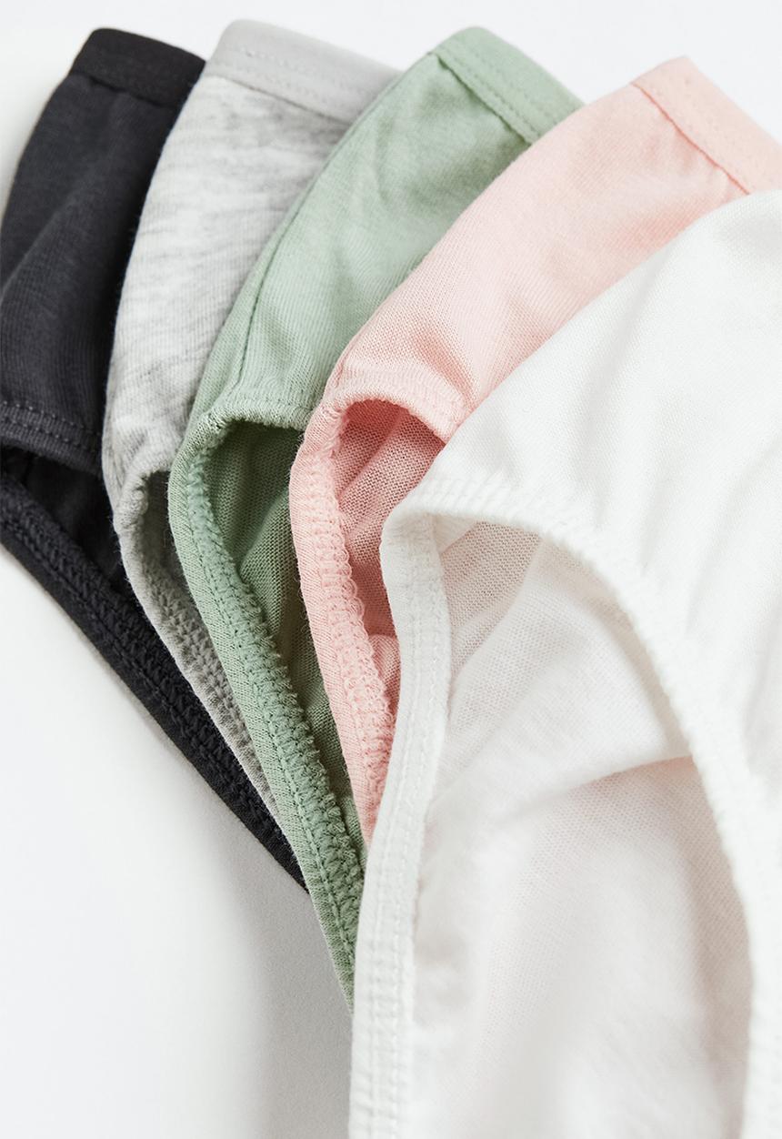 H&M - 5 Pack briefs - sage green & light grey marl
