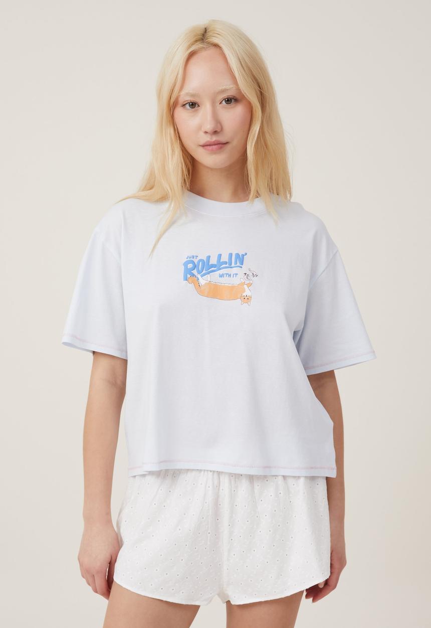 Cotton On - Woven sleep short - white broderie