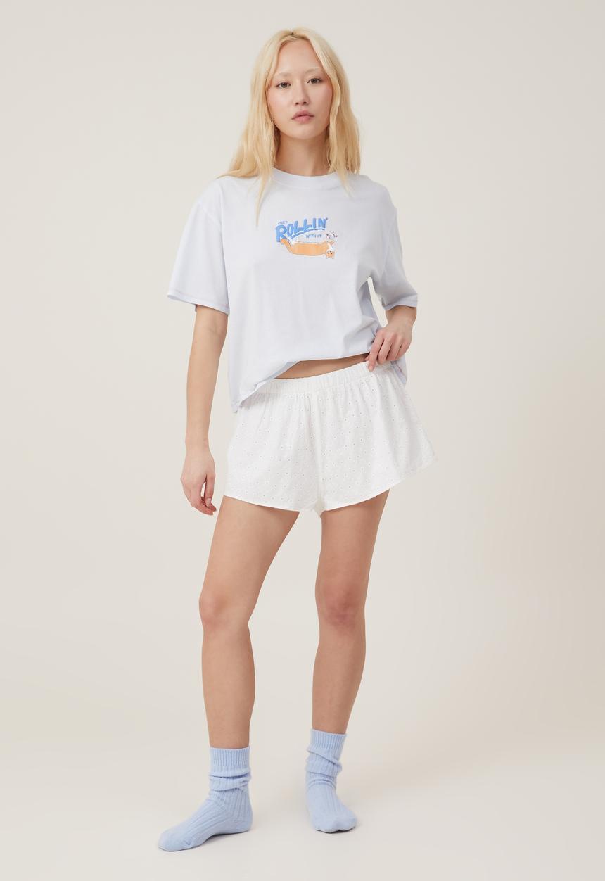 Cotton On - Woven sleep short - white broderie