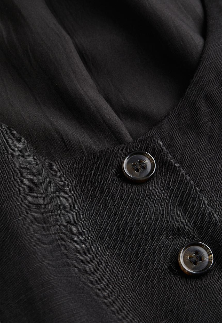 H&M - Linen-blend waistcoat - black