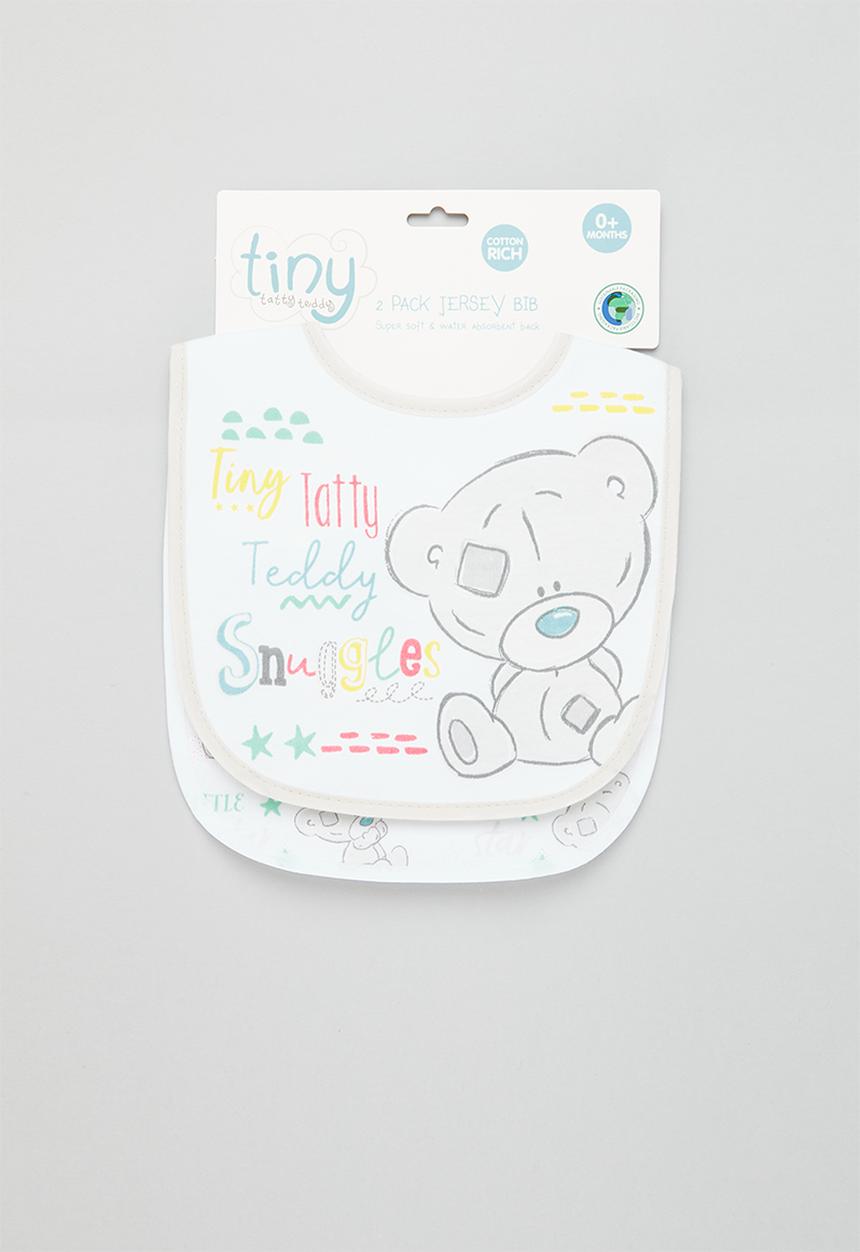 The Character Group (Legacy) - Tiny tatty teddy 2pk jersey bib - grey