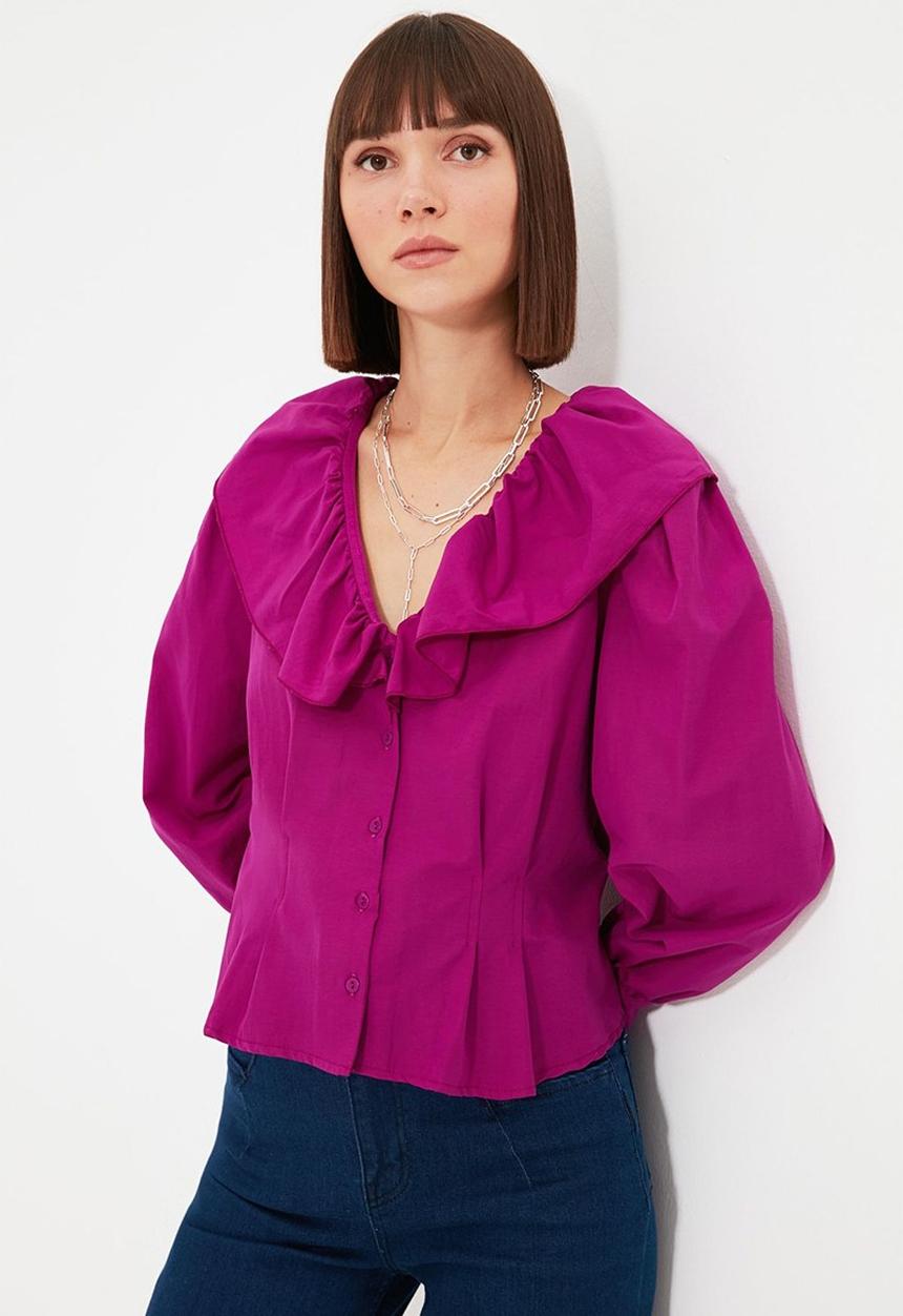 Trendyol - Collar detailed shirt - black