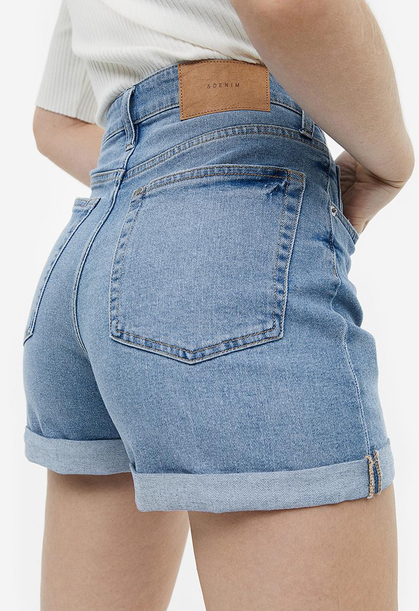 H&M - Mom ultra high denim shorts - light denim blue