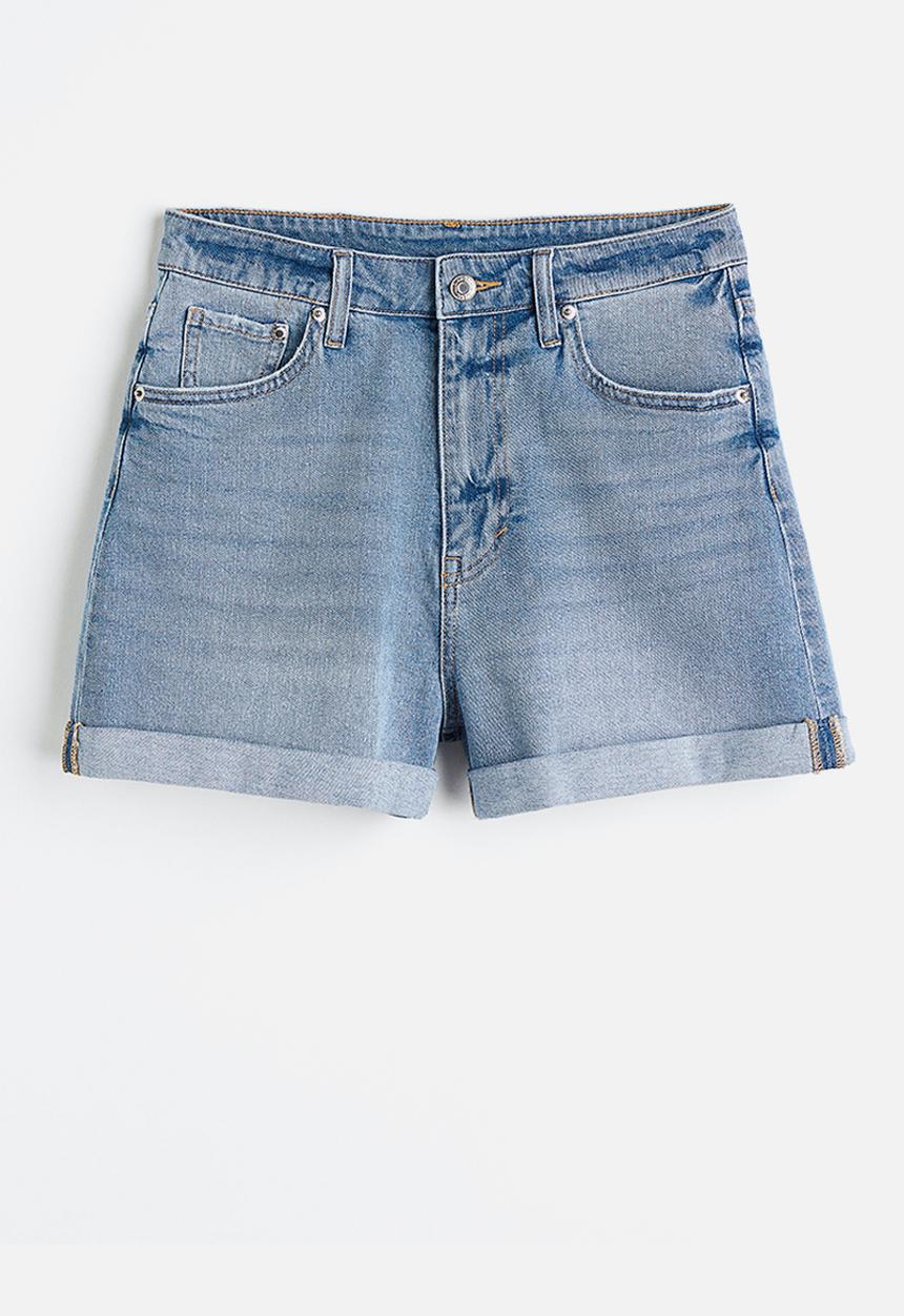 H&M - Mom ultra high denim shorts - light denim blue