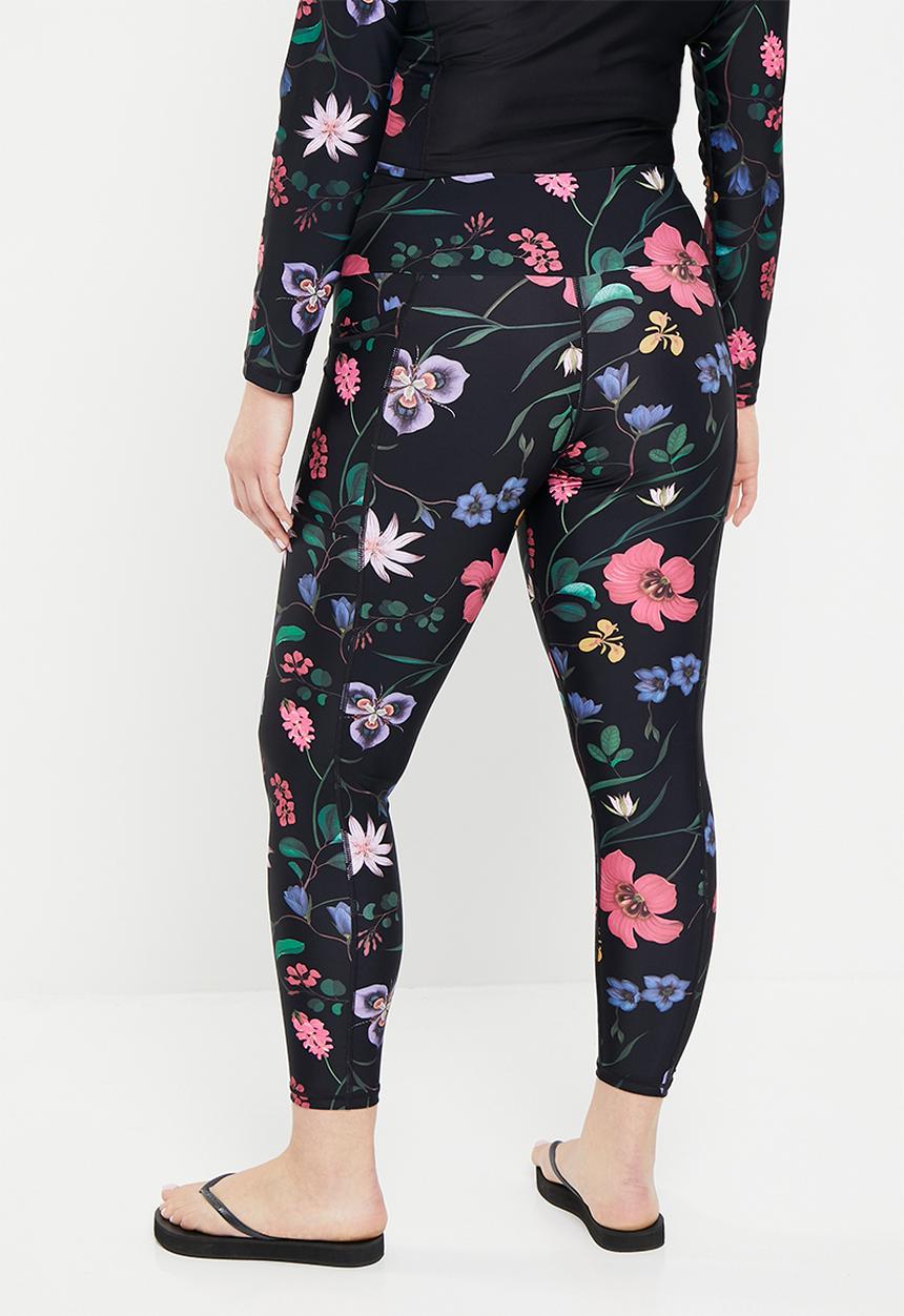 Lizzy - Plus Bel-anna elasticated leggings - Dark Indigenous Floral