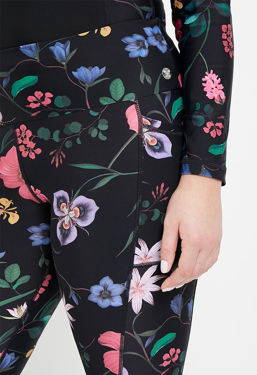 Lizzy - Plus Bel-anna elasticated leggings - Dark Indigenous Floral
