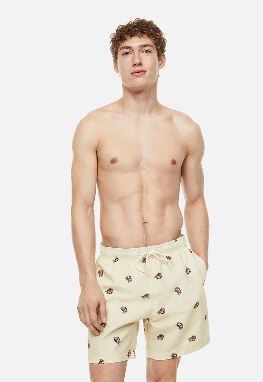 H&M - Patterned swim shorts - light yellow crabs 