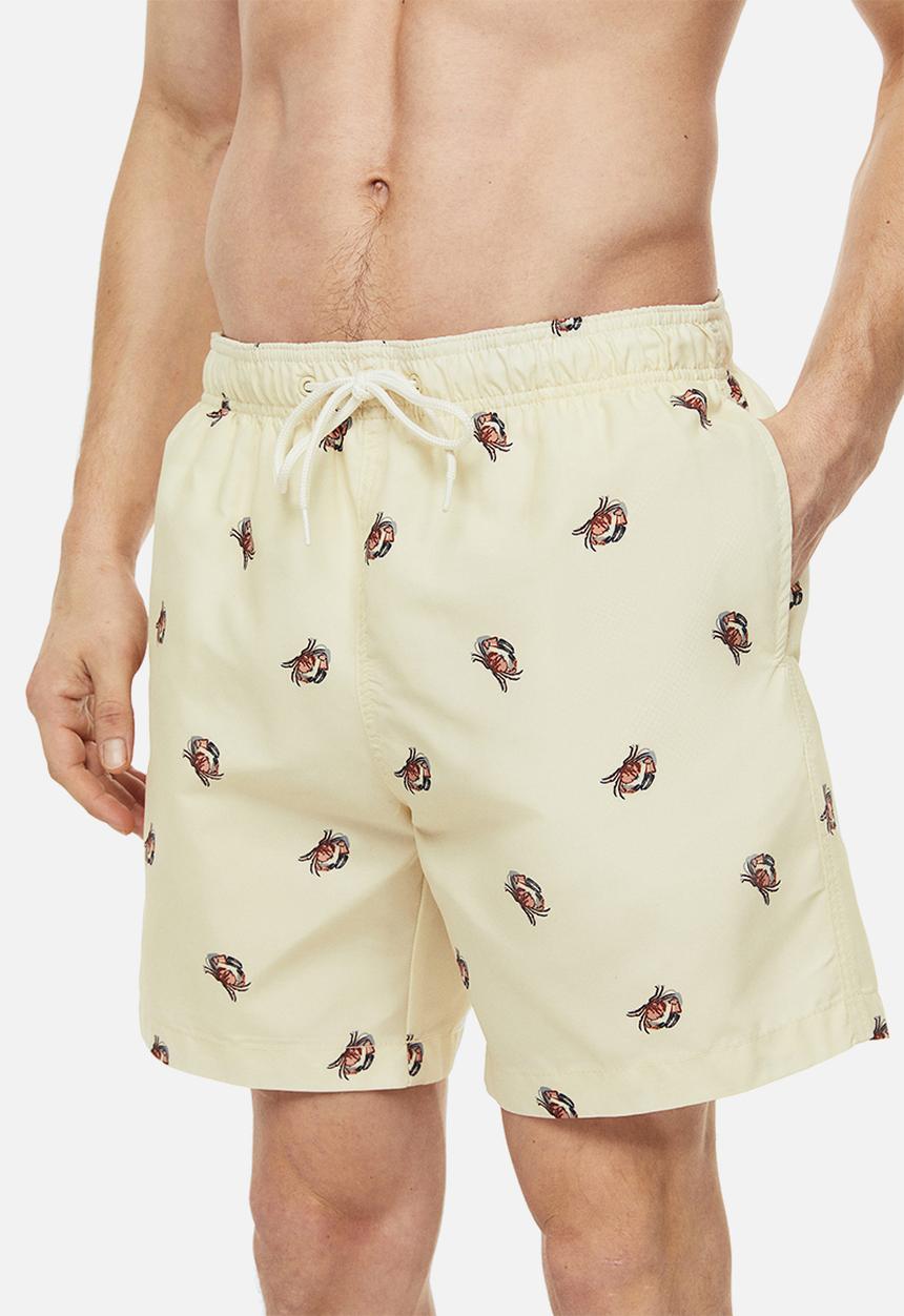 H&M - Patterned swim shorts - light yellow crabs 