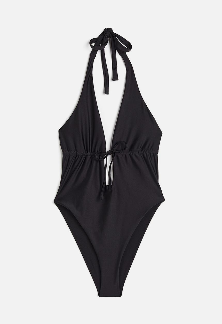 H&M - High leg swimsuit - black