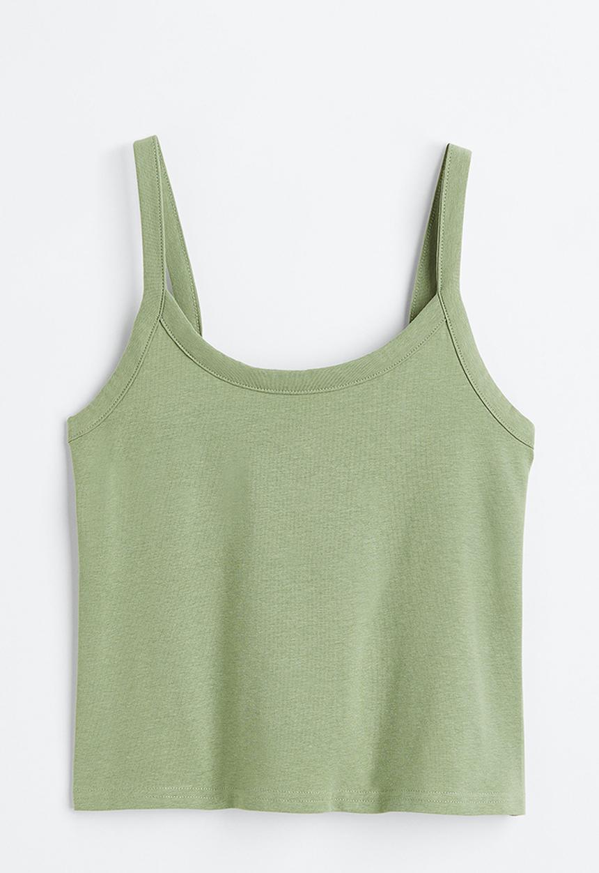 H&M - Cotton vest top - light khaki green