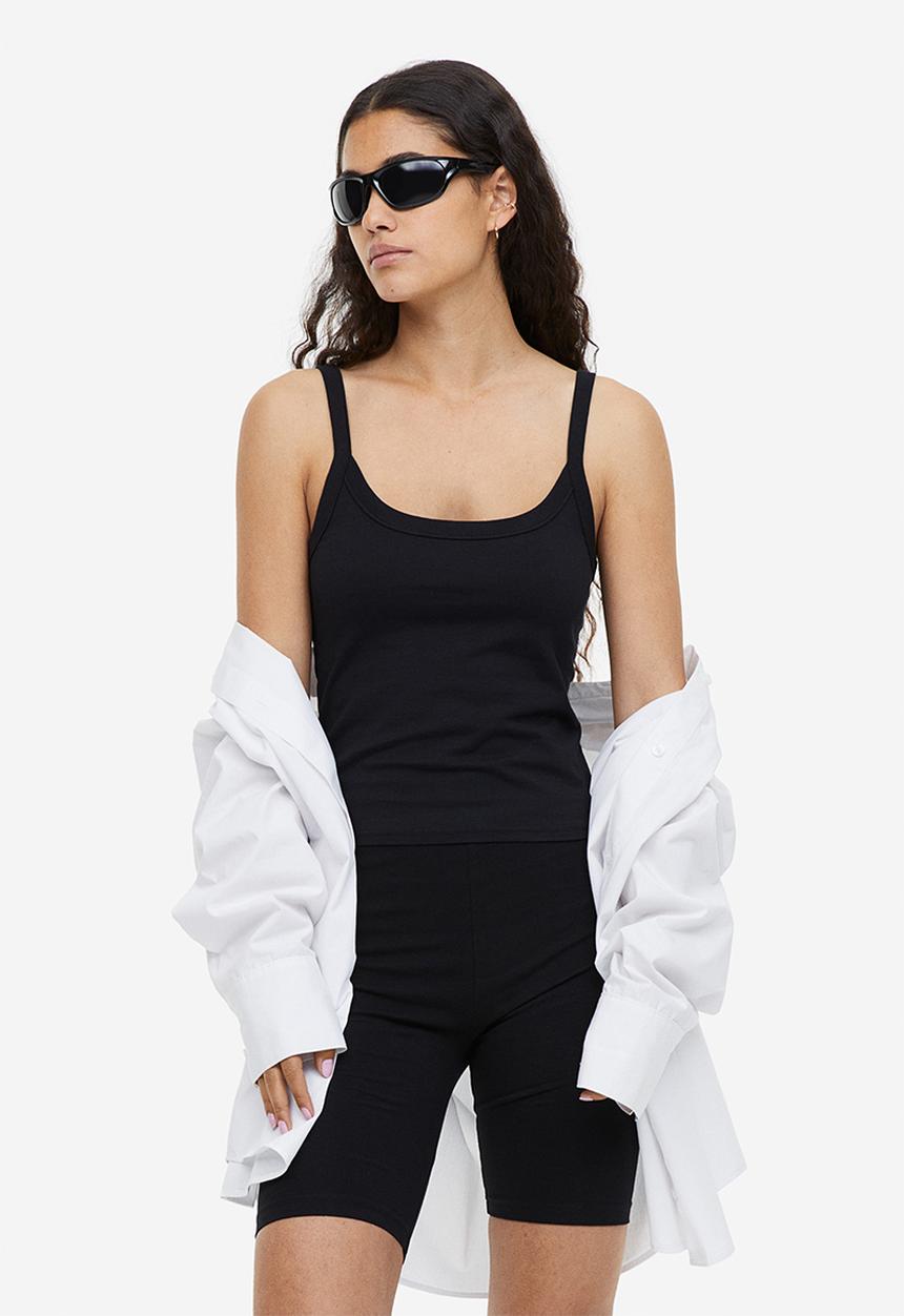 H&M - Cotton vest top - black