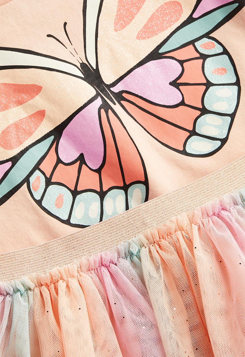 H&M - 2 Piece tulle set - powder pink butterfly 