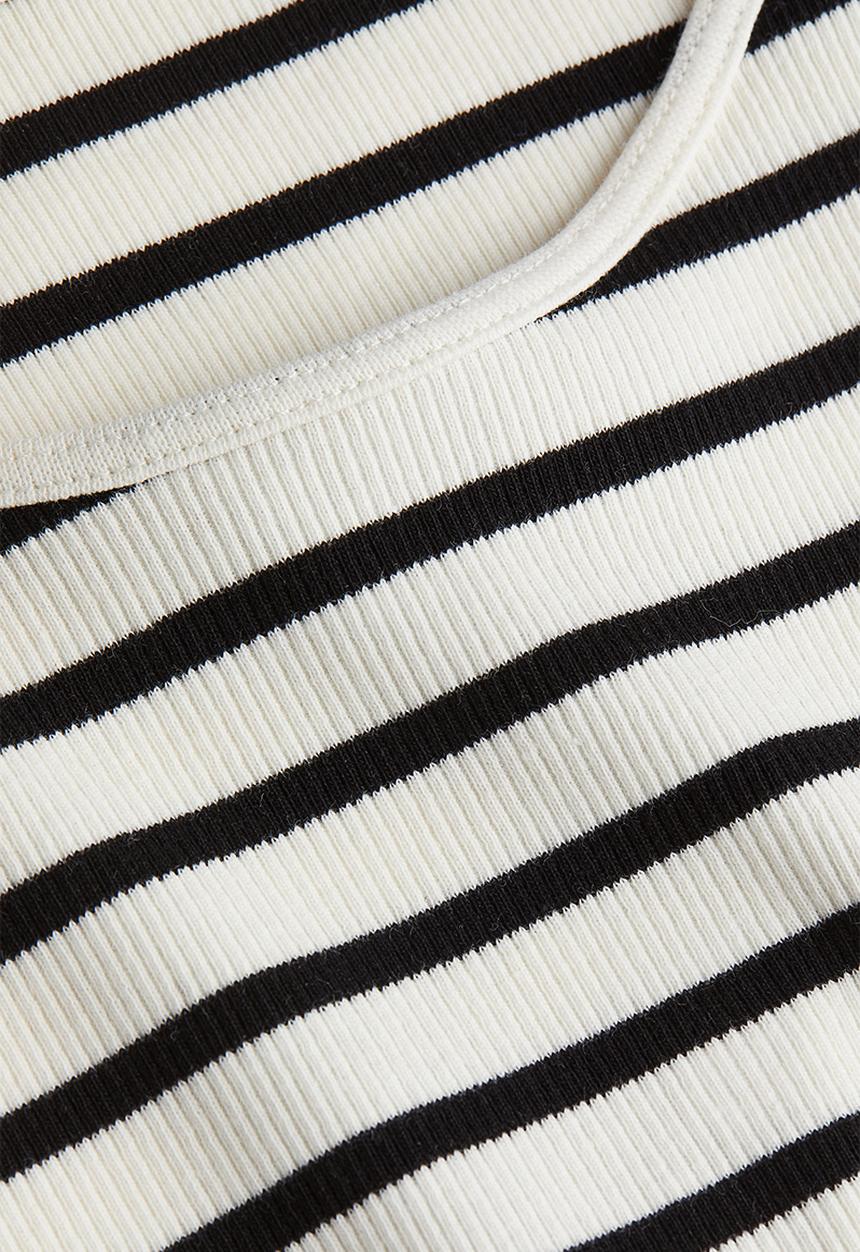 H&M - Ribbed t-shirt - white striped