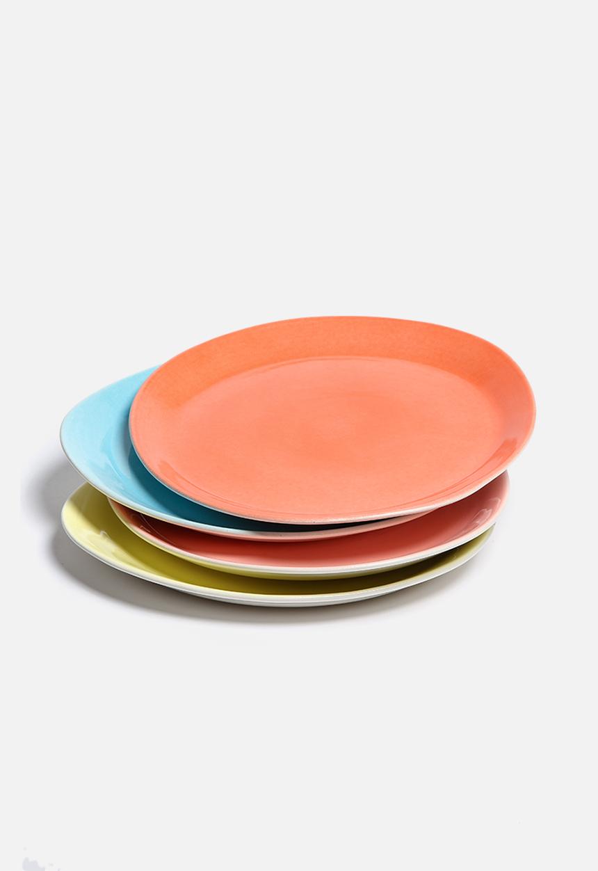 Urchin Art - Set of 4 Colour Block Dinner Plates