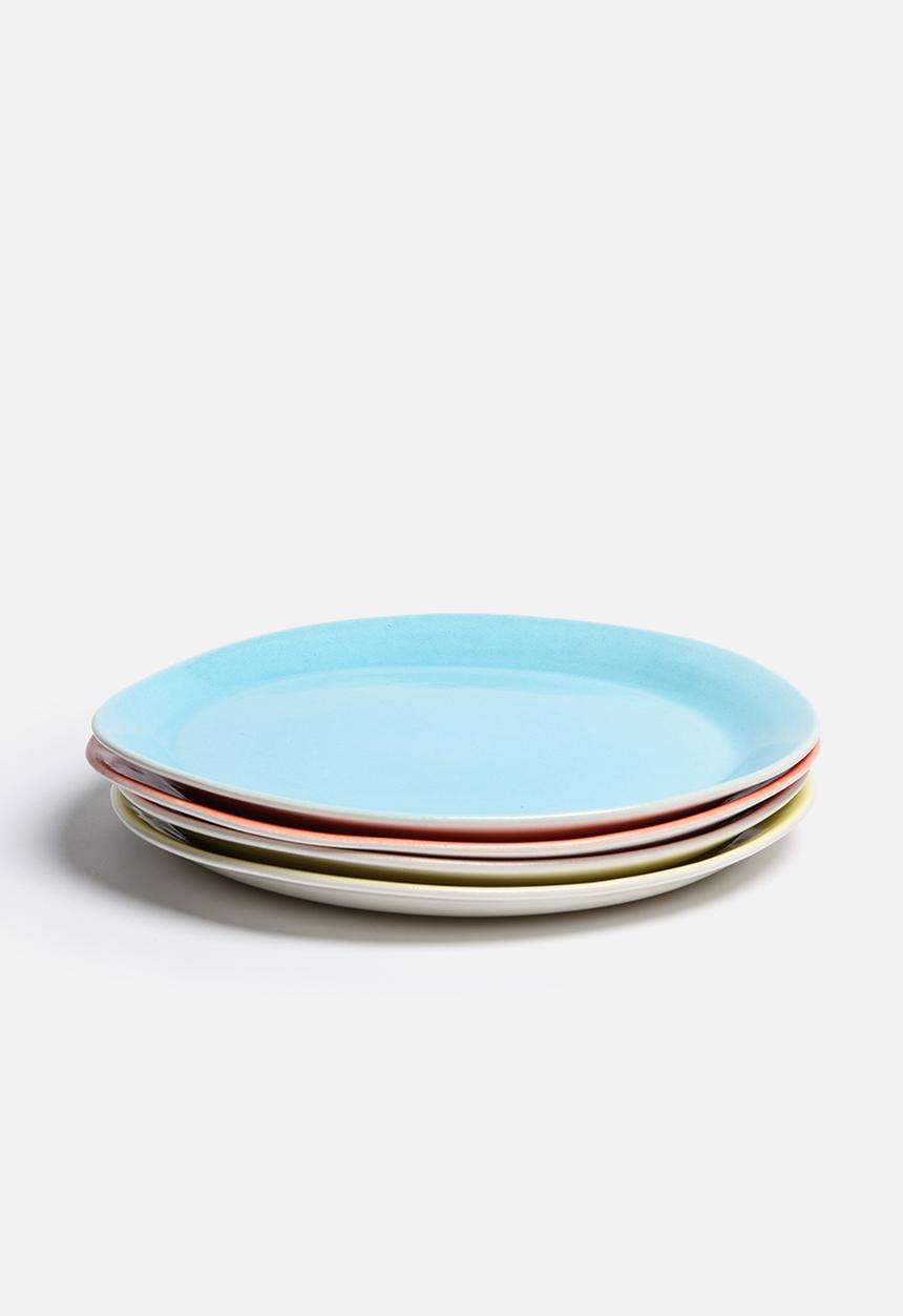 Urchin Art - Set of 4 Colour Block Dinner Plates