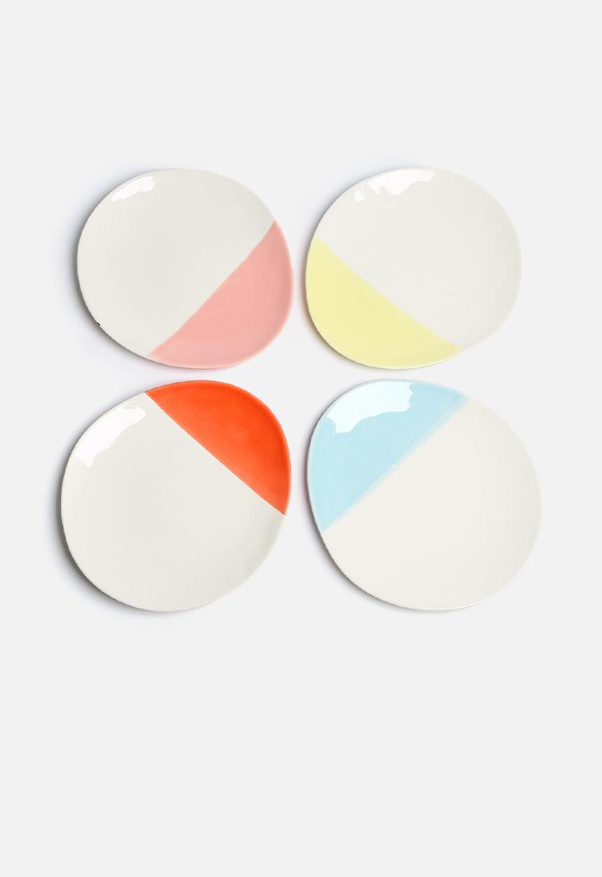Urchin Art - Set of 4 Colour Block Side Plates