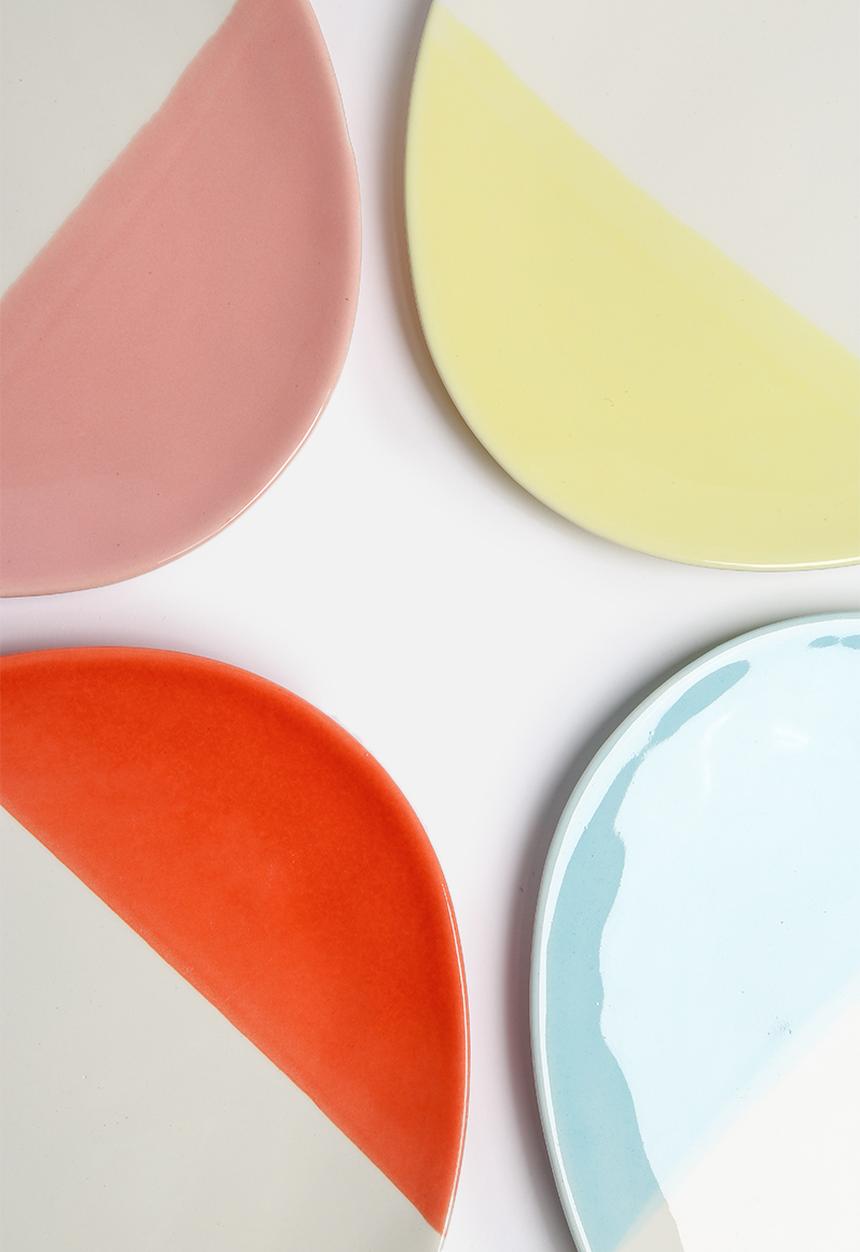 Urchin Art - Set of 4 Colour Block Side Plates