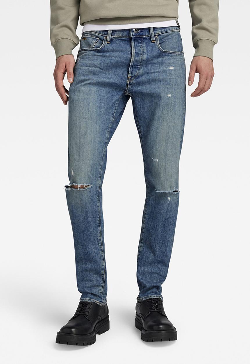 G-STAR - 3301 Slim Sapa stretch denim r - antique faded oasis ripped