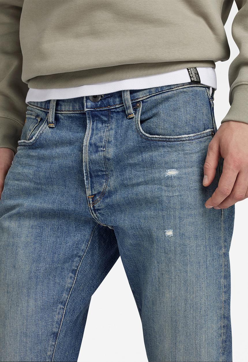 G-STAR - 3301 Slim Sapa stretch denim r - antique faded oasis ripped