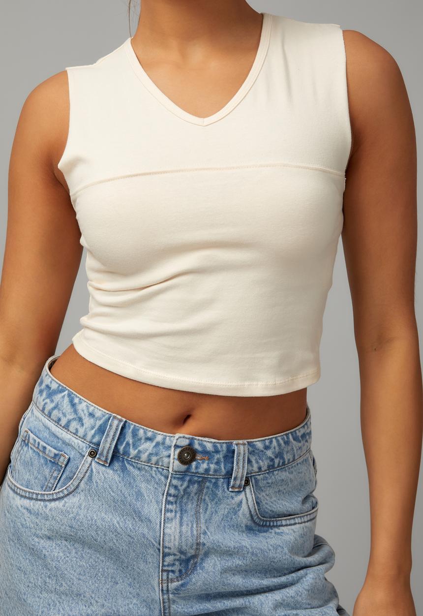 Factorie - Sports V-neck tank - stone