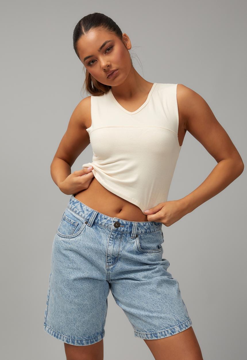 Factorie - Sports V-neck tank - stone