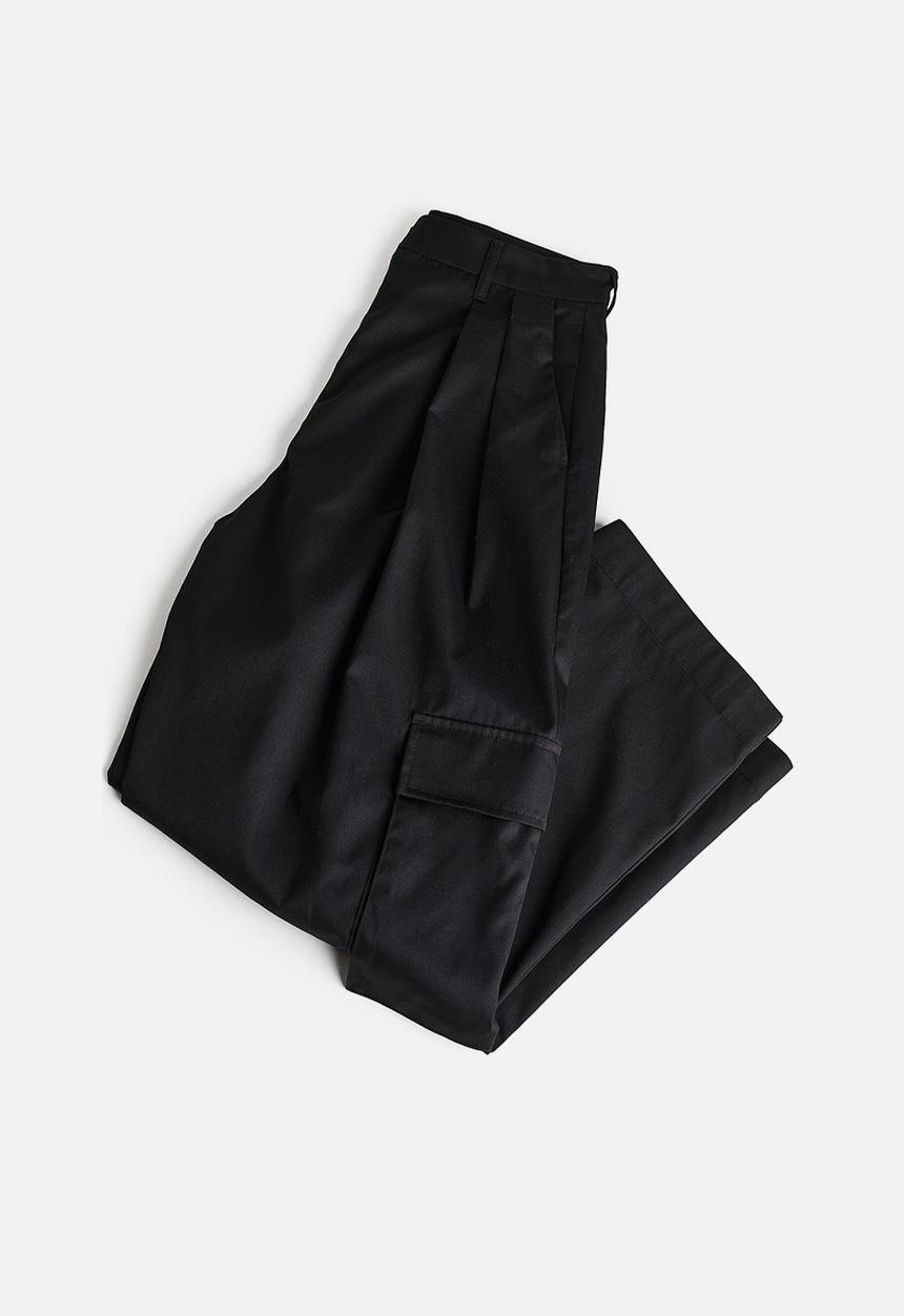 H&M - Wide utility trousers - black