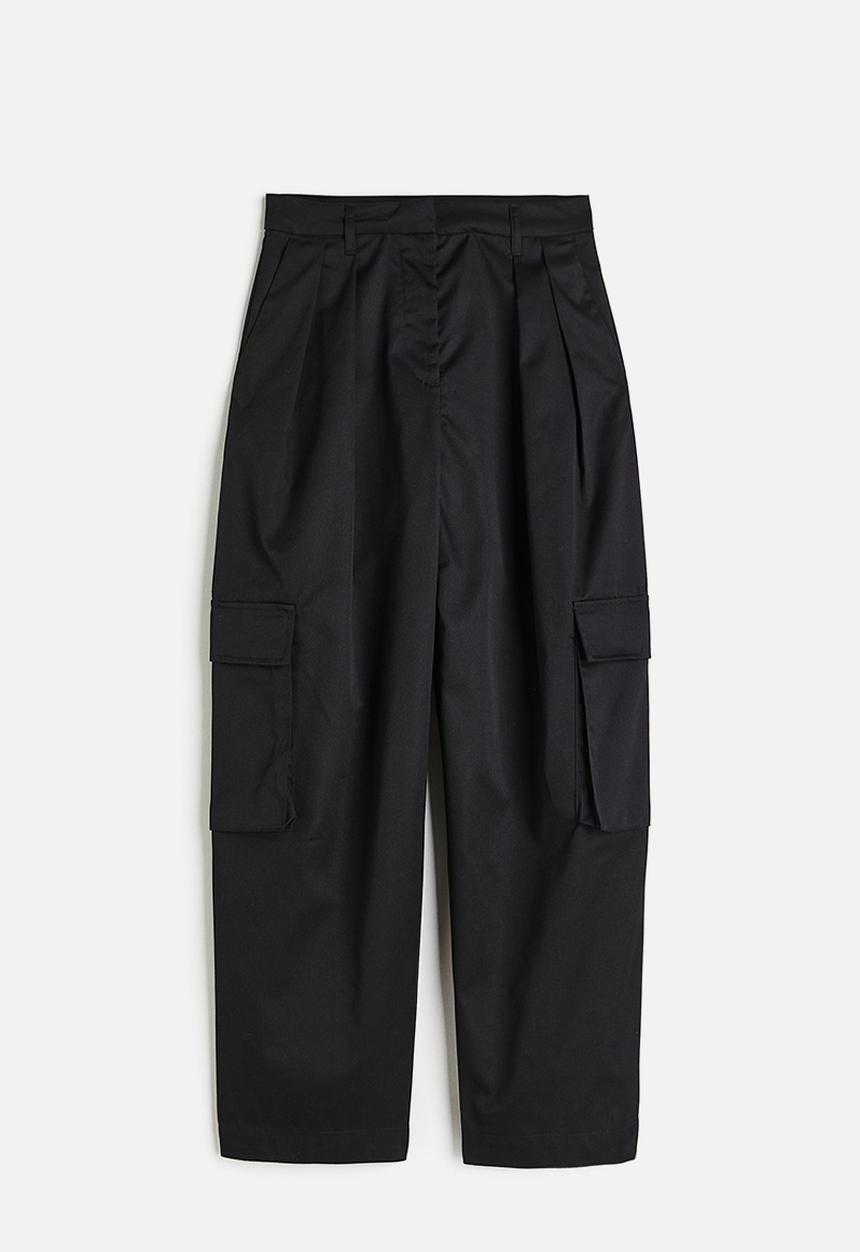 H&M - Wide utility trousers - black