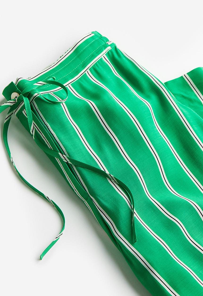 H&M - Patterned trousers - bright green striped