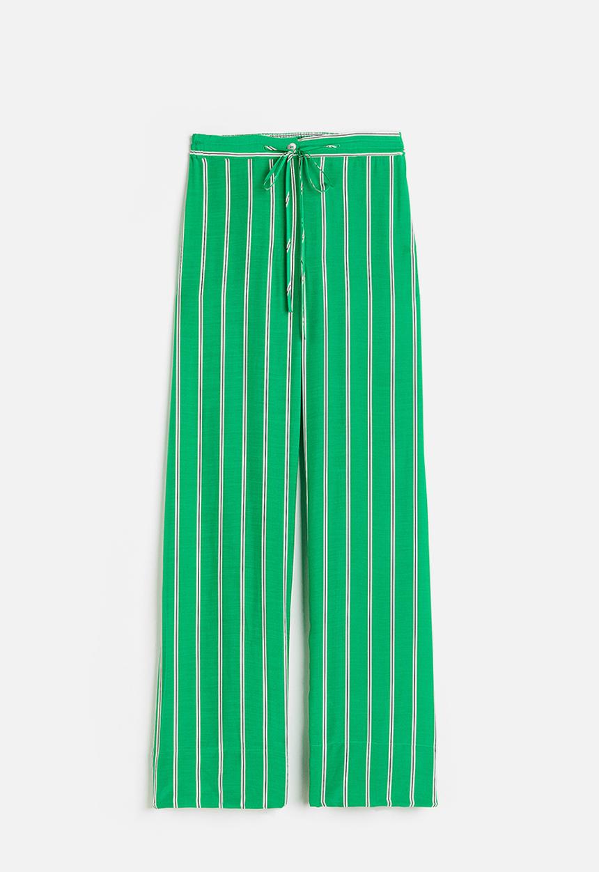 H&M - Patterned trousers - bright green striped