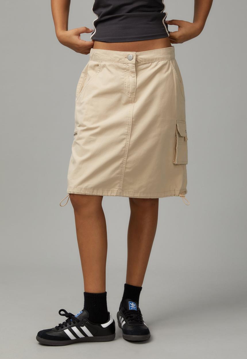 Factorie - Knee length cargo skirt - utility tan