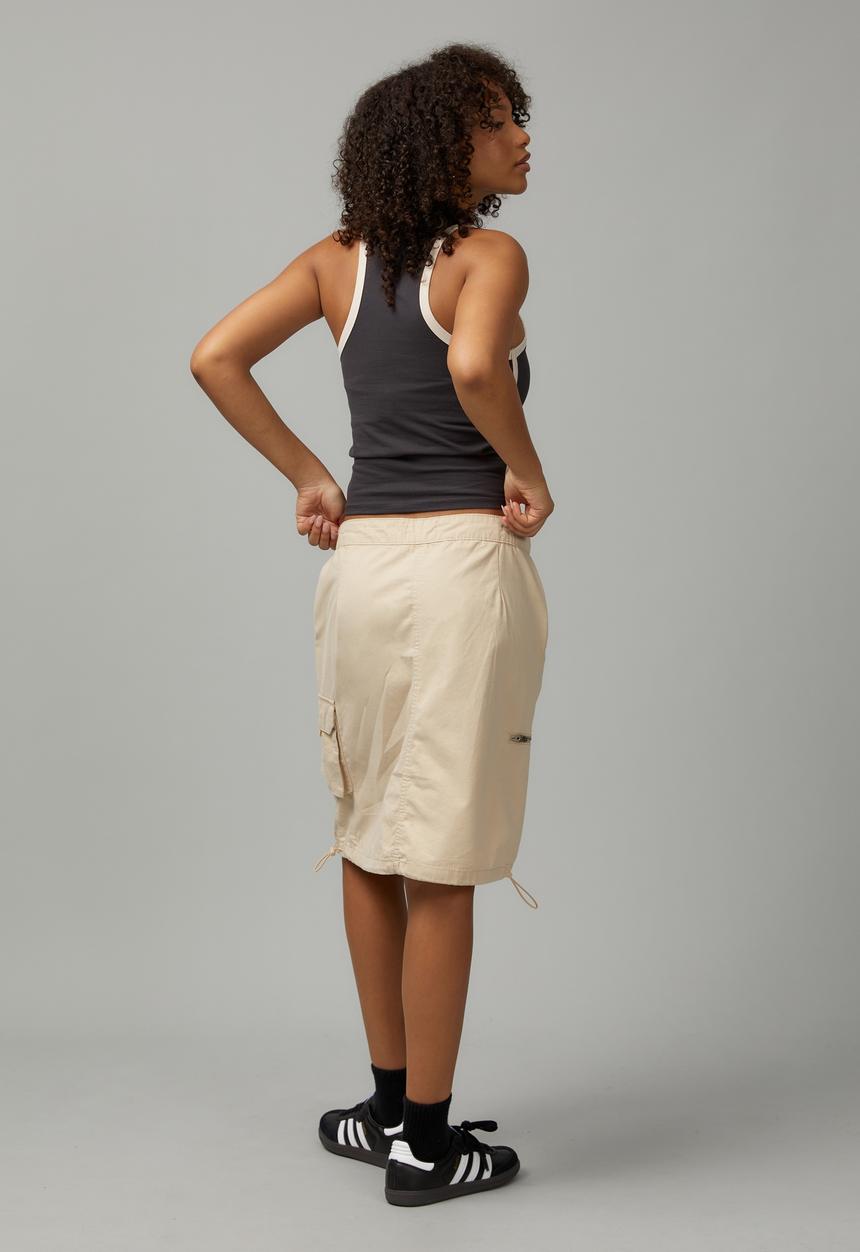 Factorie - Knee length cargo skirt - utility tan