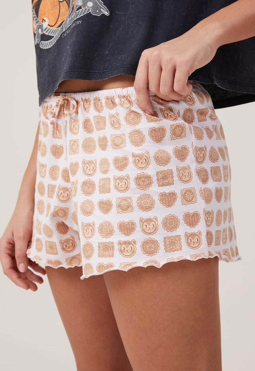 Cotton On - Body jersey sleep short - mooncakes check pink