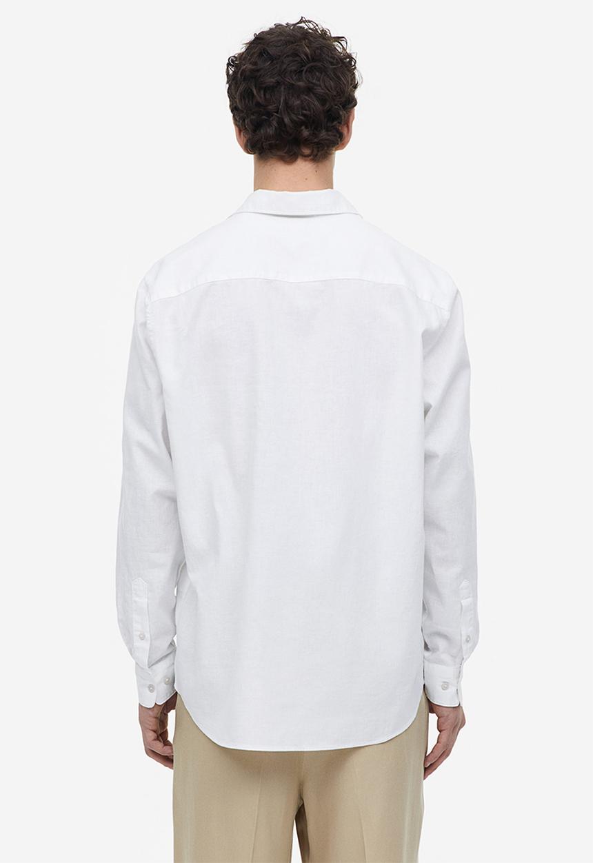 H&M - Regular fit linen-blend shirt - white