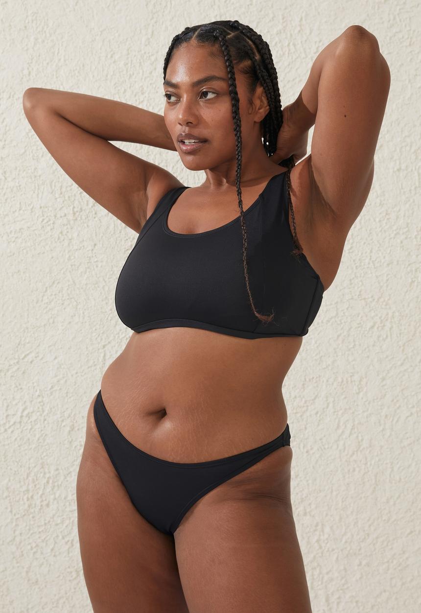 Cotton On - Plus scoop neck D+ bikini top - black