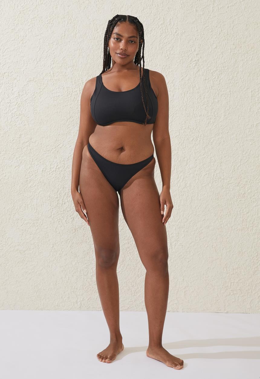 Cotton On - Plus scoop neck D+ bikini top - black
