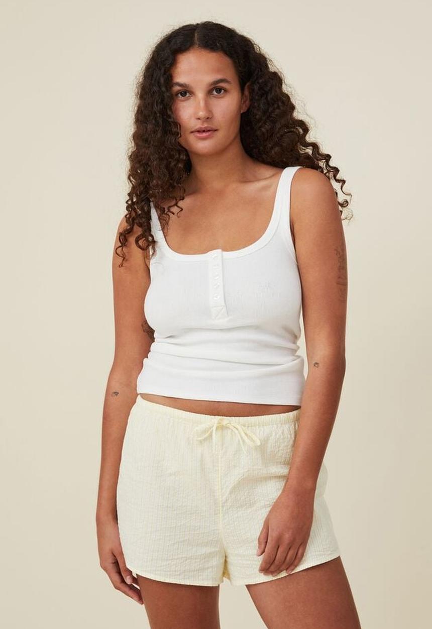 Cotton On - Henley sleep tank - coconut milk